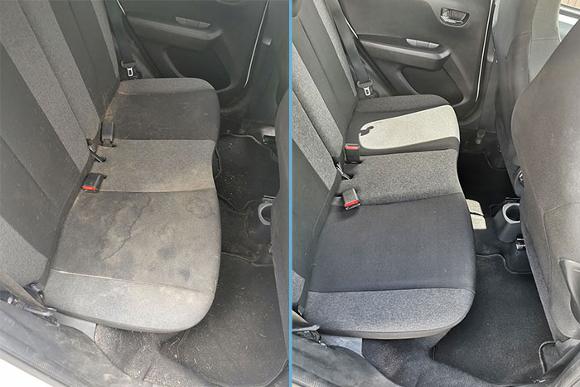 Before and after of interior car clean as part of our Car Valeting in Stevenage